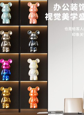 暴力熊陶瓷摆件高档轻奢客厅玄关电视柜酒柜展示柜轻奢家居装饰品