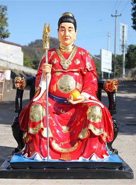 好货厂家直销树脂玻璃钢佛像 1米6太爷太奶佛像 寺庙彩绘胡公胡奶