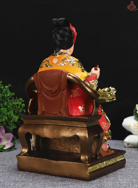 好货中式敦煌彩贴金坐椅注生娘娘送生娘娘金花夫人像树脂桌面神像