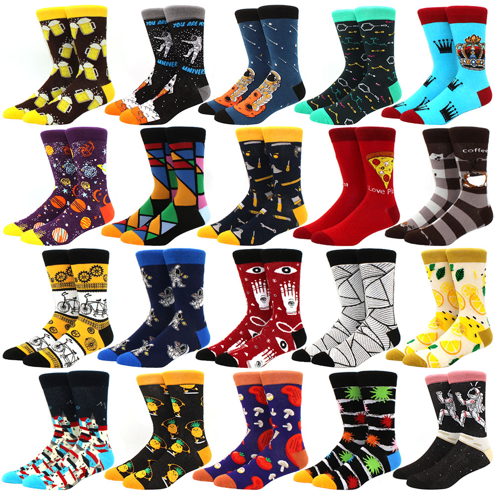 新品Diamond Ramen Astronaut Pattern Hip hop Cool Socks Skate - 图0