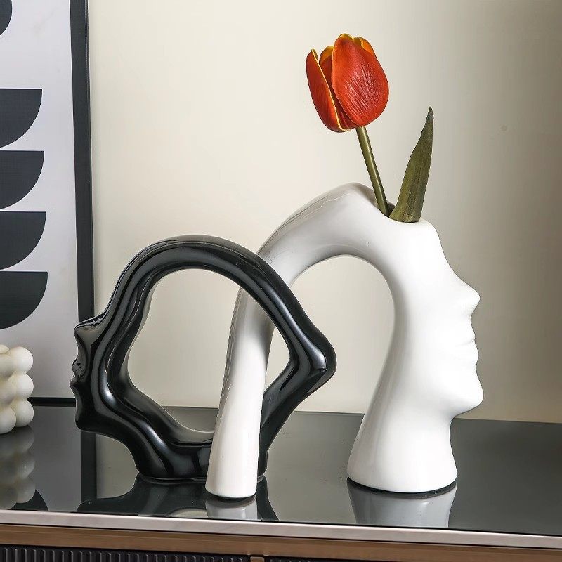 现代轻奢玄关桌面陶瓷插花花瓶摆件家居客厅酒柜电视柜装饰品乔迁,淘宝优惠券,粉丝福利购,淘宝优惠卷