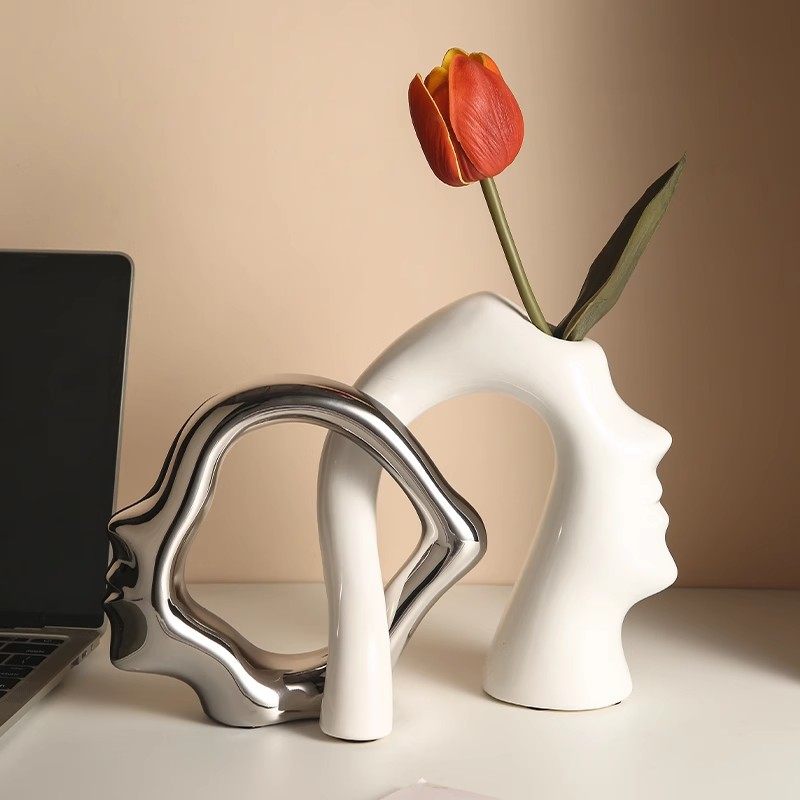现代轻奢玄关桌面陶瓷插花花瓶摆件家居客厅酒柜电视柜装饰品乔迁,淘宝优惠券,粉丝福利购,淘宝优惠卷