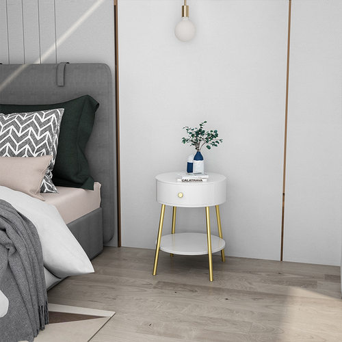 床头柜卧室床边收纳置物双层小柜酒店装饰手机充电置放柜床头收纳 - 图2