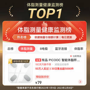 PICOOC有品体脂秤Mini白电子秤体重秤家用智能精准身体脂肪测量仪