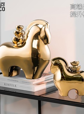 马上有钱酒柜电视柜客厅办公室轻奢高档新中式开业乔迁礼物博古架