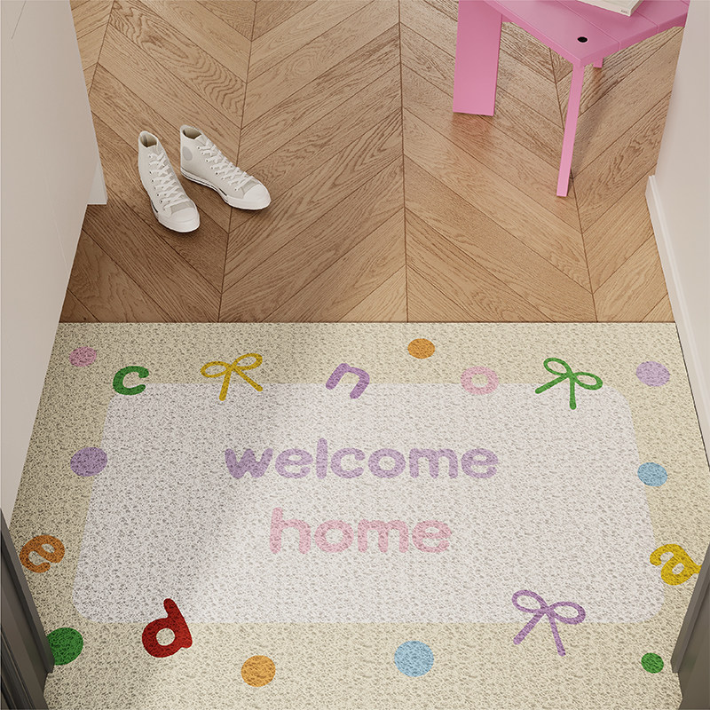 多巴胺奶油风入户地垫丝圈防滑耐脏脚垫地毯进门垫玄关门口可裁剪,淘宝优惠券,粉丝福利购,淘宝优惠卷