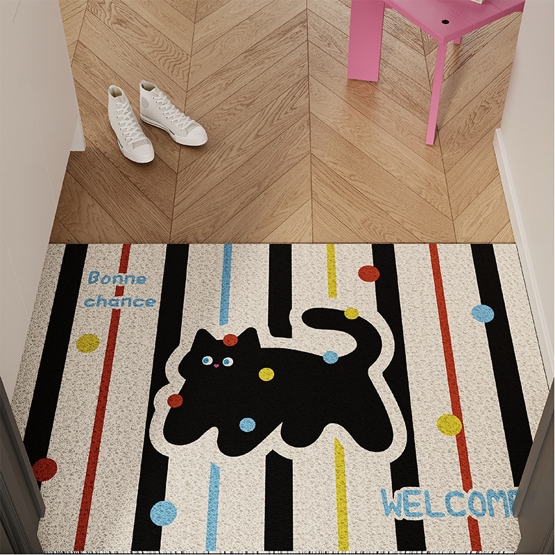 韩式波点猫入户地垫丝圈防滑脚垫地毯进门垫玄关大门口门外可裁剪,淘宝优惠券,粉丝福利购,淘宝优惠卷
