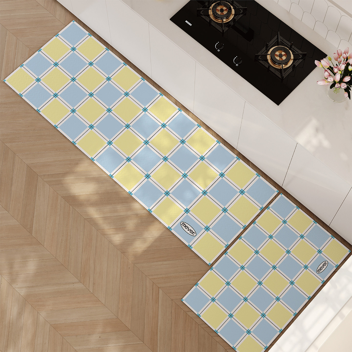 Retro tile diatom mud kitchen floor mat water-absorbent and non-slip