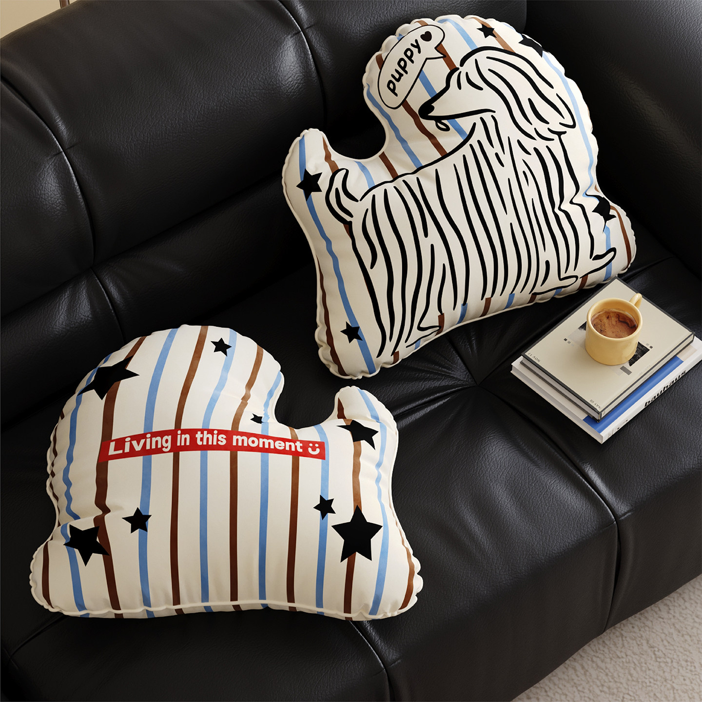 复古风线条小狗抱枕客厅沙发靠枕女生睡觉夹腿车载异形腰靠枕含芯,淘宝优惠券,粉丝福利购,淘宝优惠卷