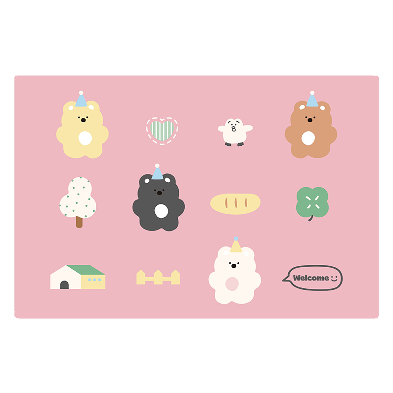 可爱软糖熊入户地垫丝圈防滑脚垫耐脏地毯进门垫子玄关门口可裁剪,淘宝优惠券,粉丝福利购,淘宝优惠卷