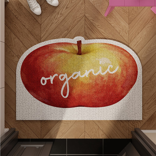 韩系ins风苹果入户地垫丝圈防滑耐脏脚垫进门玄关门口地毯可裁剪 - 图2