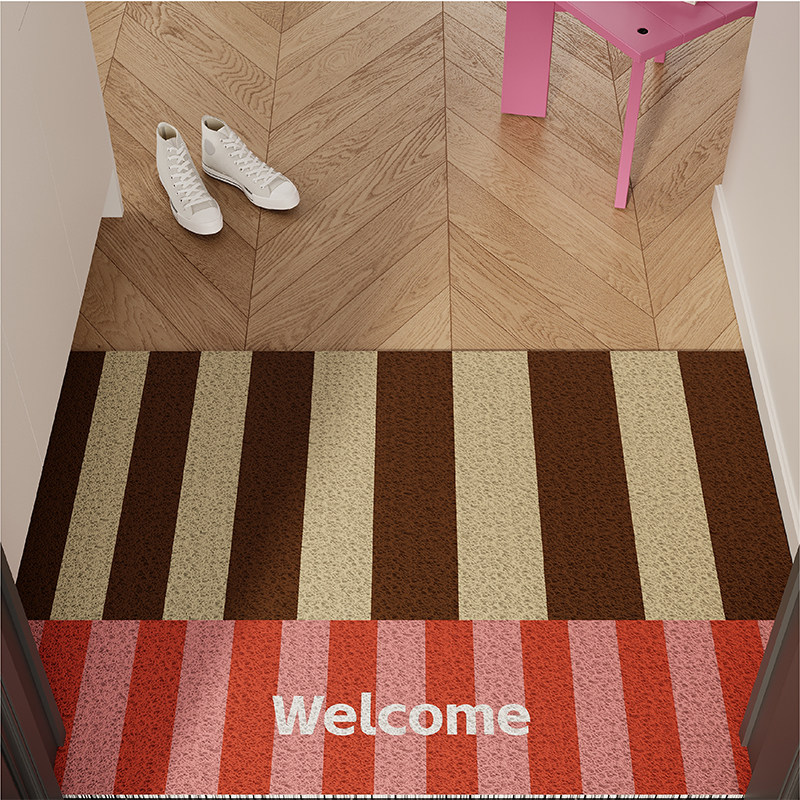 中古条纹撞色丝圈地垫入户门垫防滑耐脏免洗毯玄关门口进门脚垫子,淘宝优惠券,粉丝福利购,淘宝优惠卷
