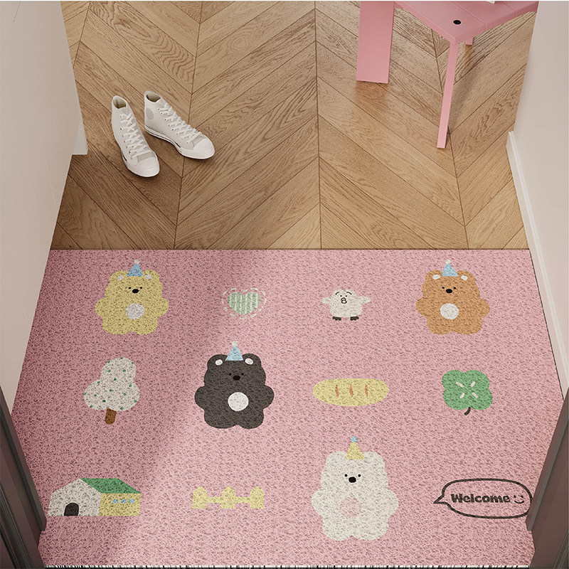 可爱软糖熊入户地垫丝圈防滑脚垫耐脏地毯进门垫子玄关门口可裁剪,淘宝优惠券,粉丝福利购,淘宝优惠卷