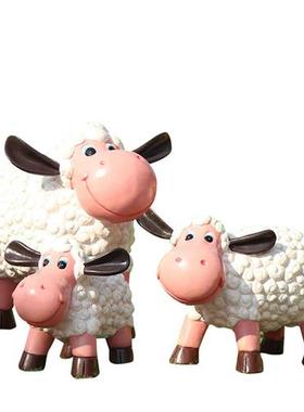 户外仿真动物山羊绵羊模型雕塑幼儿园售楼部卷毛羊草坪庭院大摆件