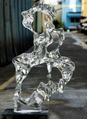 现代新中式透明树脂太湖石桌面摆件办公室家居客厅玄关装饰品