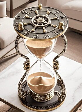 电镀复古沙漏计时器30分钟欧式A轻奢家居客厅桌面装饰摆件朋友手