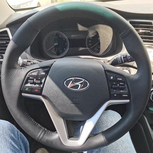 现代全新途胜方向盘套真皮15-18-19-20款途胜把套专用手缝全包款 - 图1