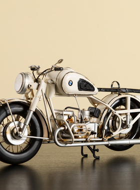 创意家居摩托车模型摆件复古怀旧铁艺手工工艺品电视柜装饰品送礼