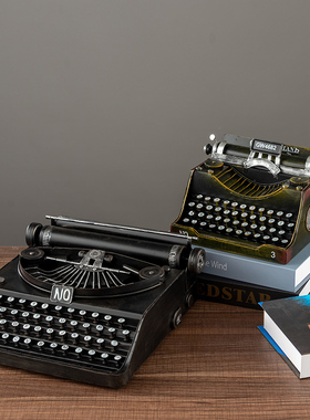 复古怀旧老式铁艺打字机模型创意摄影咖啡店橱窗道具桌面饰品摆件