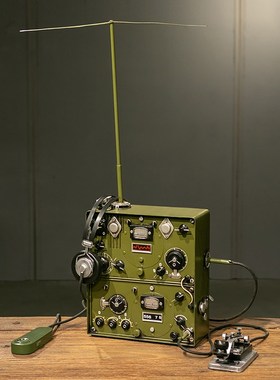 老式仿真电报机模型复古旧无线电台发报机摆件通讯物件装饰品道具