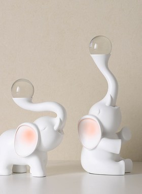 创意奶油风情侣象摆件客厅电视柜酒柜家居装饰品婚房布置新婚礼物