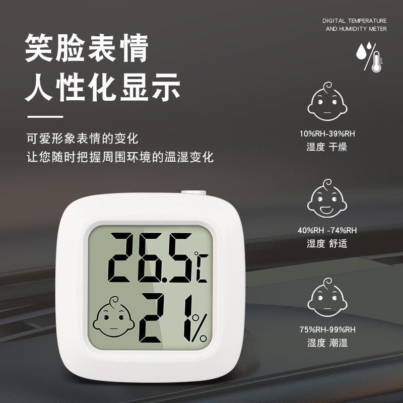 。车载迷你电子温湿度计爬宠温度计宠物箱冰箱鸡舍孵化家用室内外 - 图0