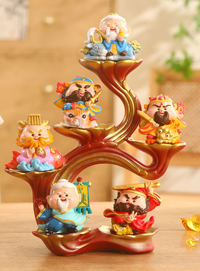 国潮六方小神仙招财摆件装饰品