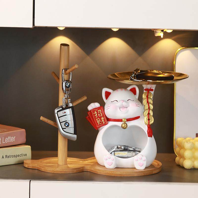 招财猫摆件钥匙收纳入户门口玄关鞋柜客厅装饰品送人乔迁新居礼品,淘宝优惠券,粉丝福利购,淘宝优惠卷