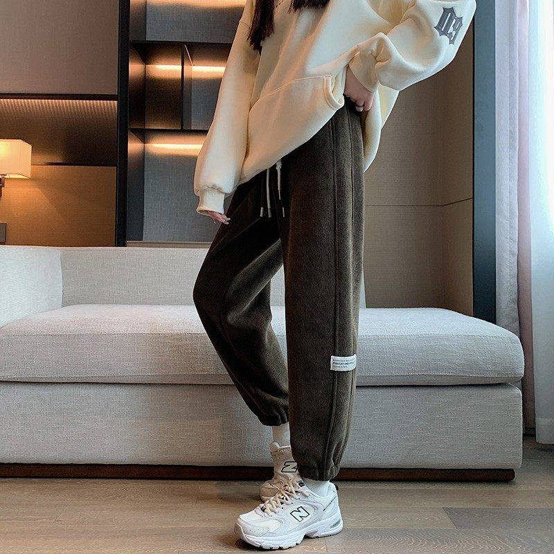 清仓捡漏卫裤女秋冬大码小个子灯芯绒裤子加绒显瘦束脚灯笼运动裤,淘宝优惠券,粉丝福利购,淘宝优惠卷