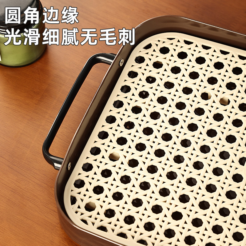 中古风茶盘沥水茶杯托盘长方形水果盘客厅轻奢家用小型水杯置物架,淘宝优惠券,粉丝福利购,淘宝优惠卷