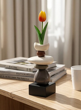 创意陶瓷时来运转红酒架摆件