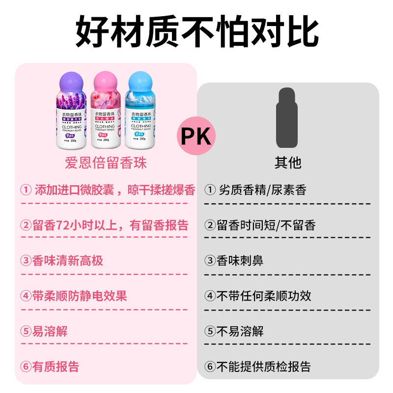 爱恩倍留香珠洗衣服爆香珠家用持久留香凝香珠颗粒护衣物柔顺增香
