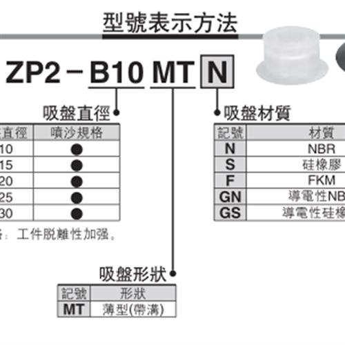 SMC扁平型真空吸盘吸嘴头ZP2-B15MTN ZP2-B15MTS ZP2-B10/B15MTF - 图0