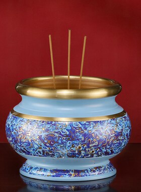 极速香炉纯铜家用室内莲花灯菩萨佛具用J品熏香供具套装佛前的供