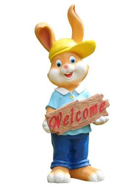 玻璃钢卡通兔子雕塑园林景观小品户外花园庭院草坪幼儿园装饰摆件