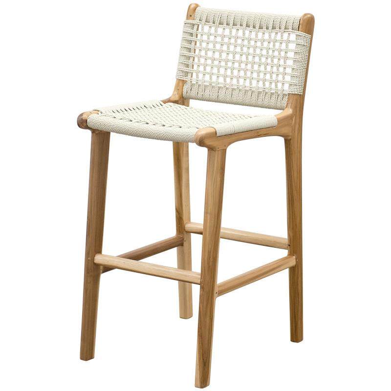 印尼进口岛台椅北欧民宿吧台椅实木藤编咖啡厅高脚椅家用餐椅凳子,淘宝优惠券,粉丝福利购,淘宝优惠卷