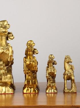 铜马摆件铜猴家居办公室黄铜纯黄铜马到成功马上封侯乔迁新居礼品