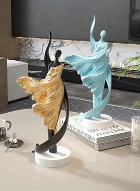 轻奢人物艺术桌面摆件客厅装饰办B公室雕塑高级感小众玄关乔迁礼