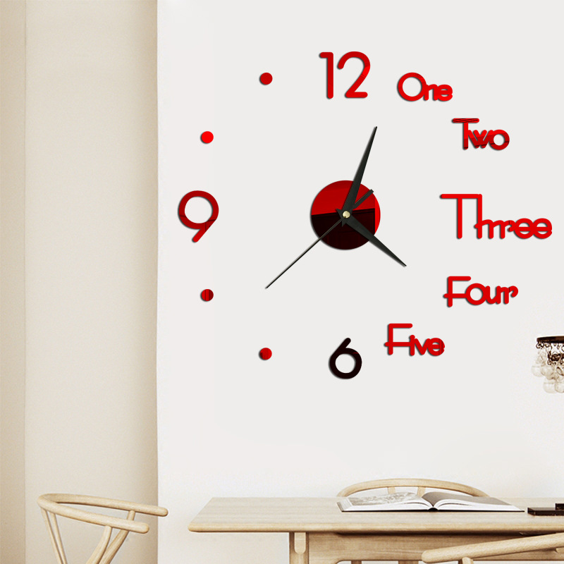 新品DIY Creative Digital Acrylic Wall Clock Quartz Frameless - 图1