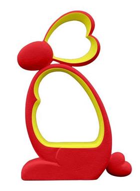 双拼卡通兔子装饰座椅玻璃钢雕塑商场景区游乐园拍照打卡美陈摆件