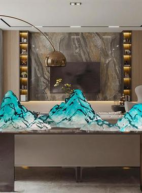 现代简约透明树脂假山雕塑酒店大堂售楼处别墅玄关装饰工艺品摆件