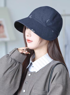 秋冬保暖宽檐显脸小鸭舌帽女