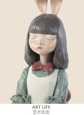 女孩与独角兽 创意现代高端工艺品摆件艺术品软装饰雕塑礼物新婚