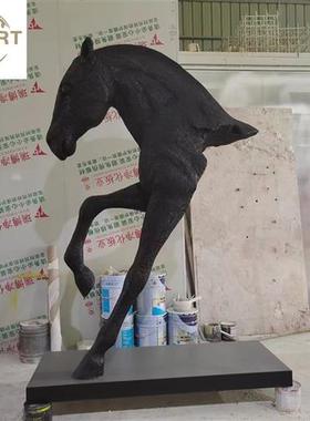 马头抽象酒店大堂大型落地雕塑售楼处大厅装饰品玻璃钢工艺品摆设