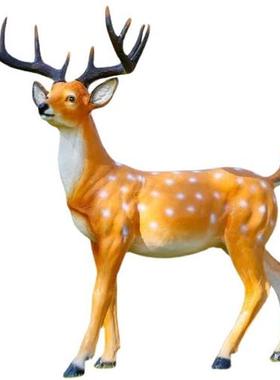 仿真梅花鹿摆件动物玻璃钢花园家居饰品公园田园庭院草坪雕塑模型