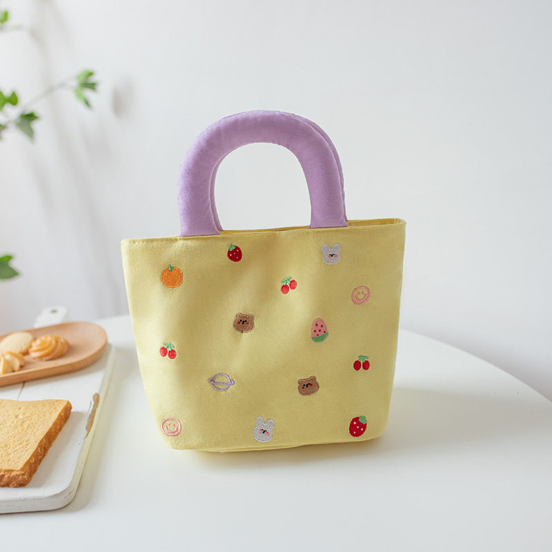 可爱手提帆布包双层水桶包外出手拎包手机钥匙收纳布包女儿童卡通,淘宝优惠券,粉丝福利购,淘宝优惠卷