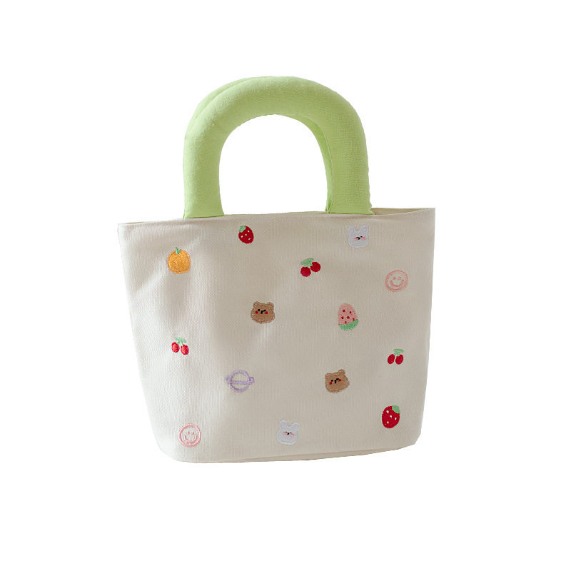 可爱手提帆布包双层水桶包外出手拎包手机钥匙收纳布包女儿童卡通,淘宝优惠券,粉丝福利购,淘宝优惠卷