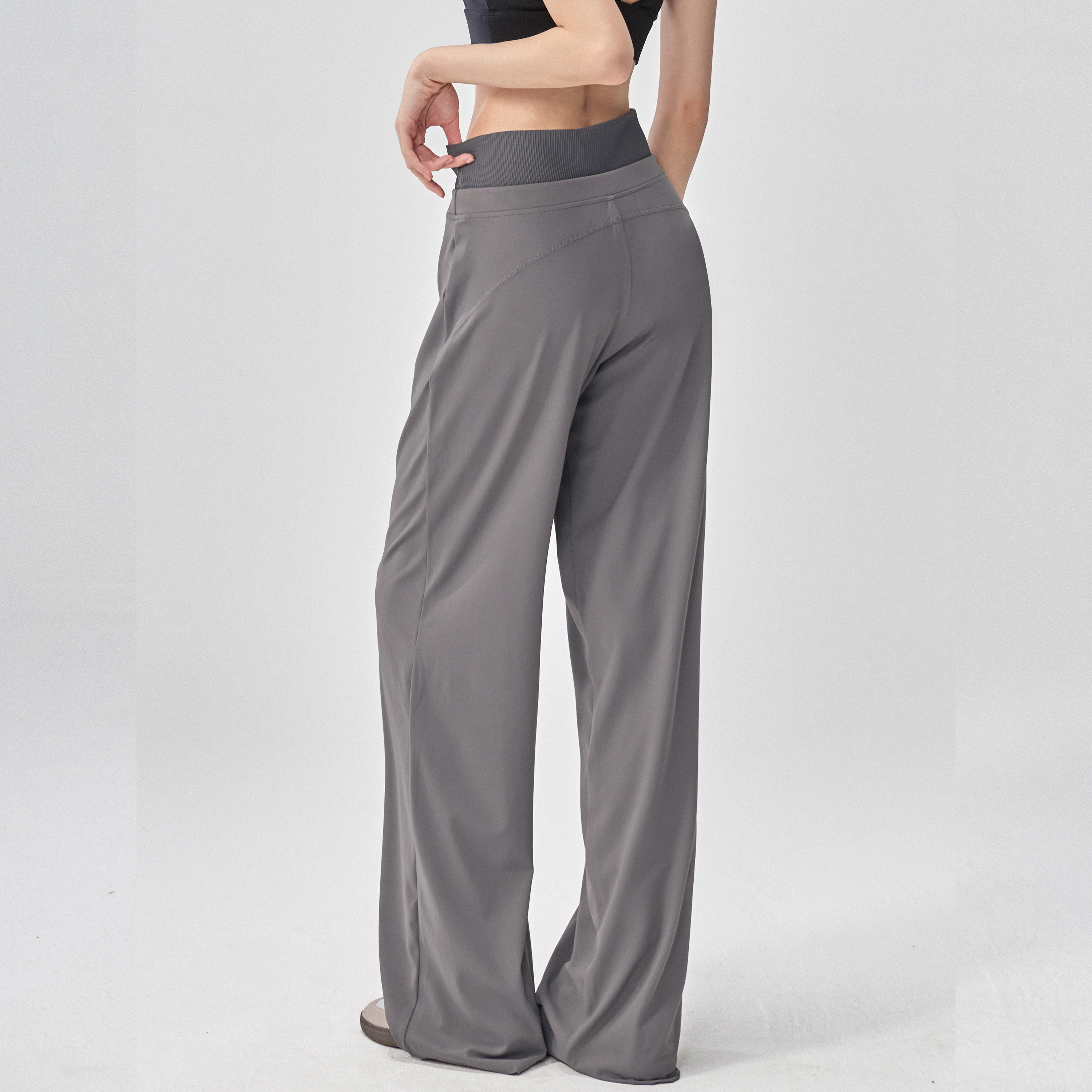 TEETKE宽松运动裤女秋冬新款瑜伽裤阔腿裤高腰抽绳跑步健身直筒裤,淘宝优惠券,粉丝福利购,淘宝优惠卷