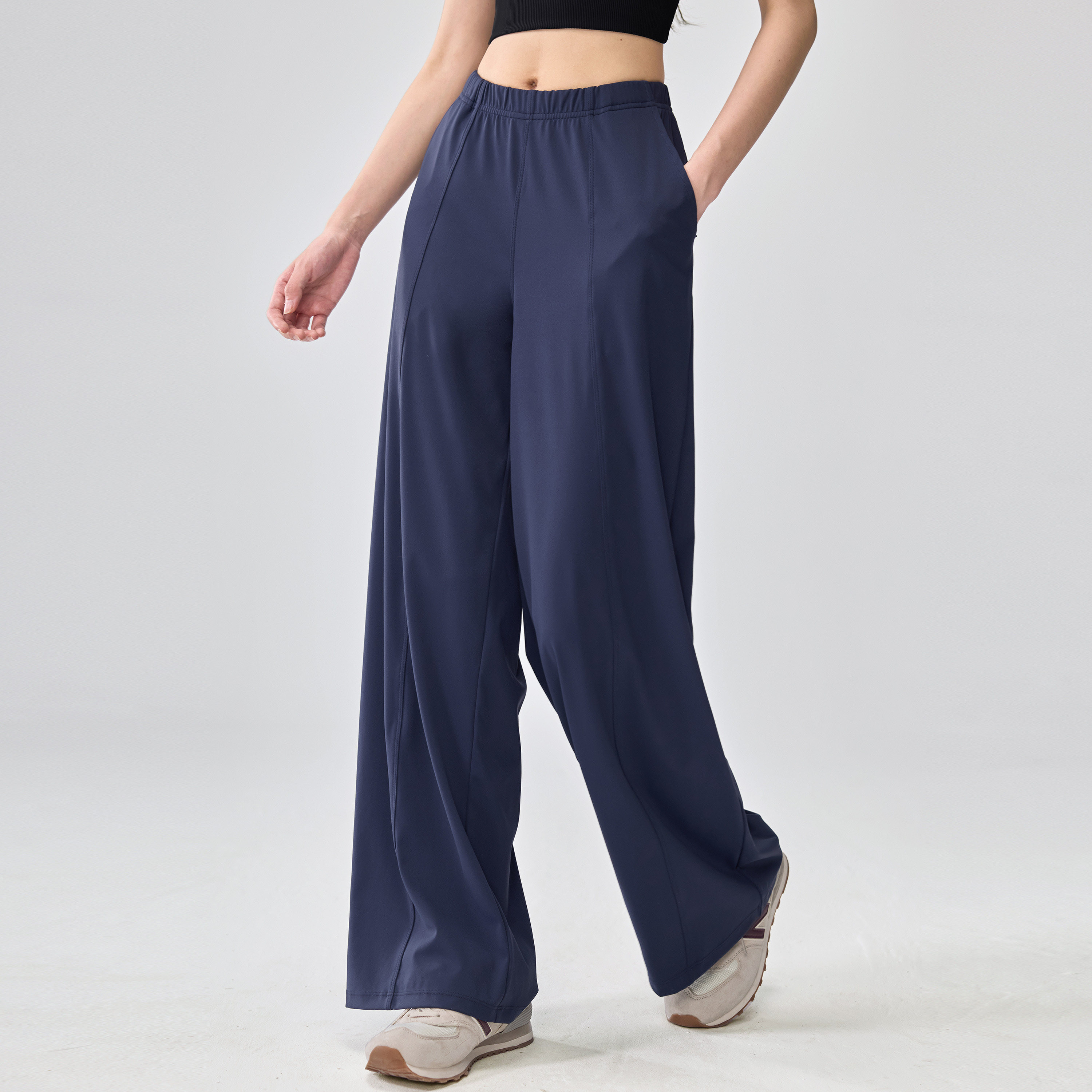 TEETKE宽松直筒运动裤女秋高腰速干普拉提跑步训练瑜伽健身长裤,淘宝优惠券,粉丝福利购,淘宝优惠卷