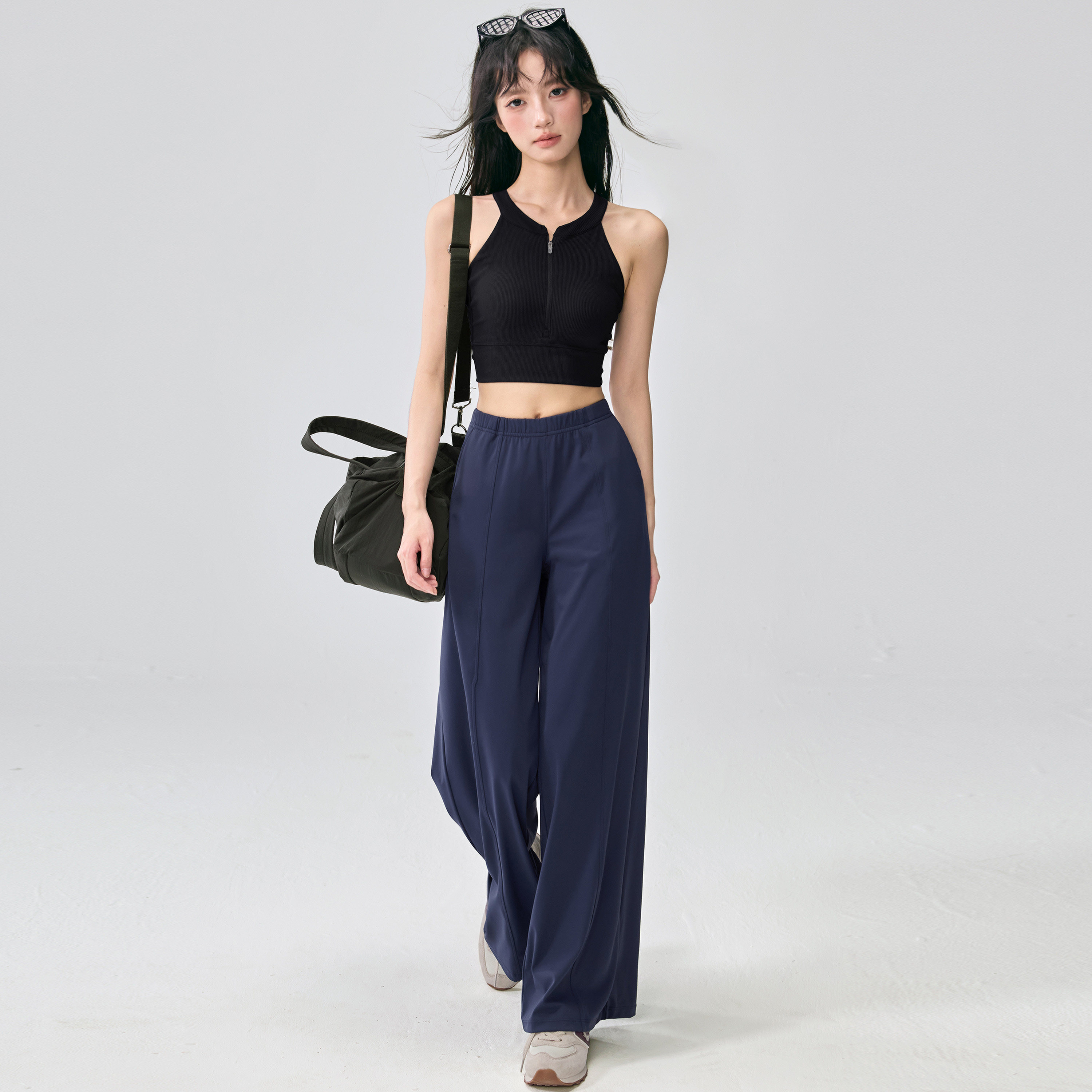 TEETKE宽松直筒运动裤女秋高腰速干普拉提跑步训练瑜伽健身长裤,淘宝优惠券,粉丝福利购,淘宝优惠卷